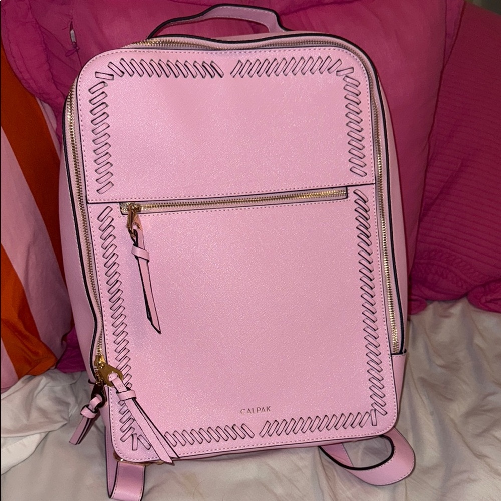 Calpak Light Pink Backpack with Gold Accents